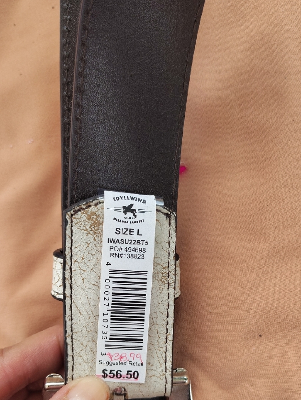 Idyllwind Metallic Silver Western Buckle Belt - Picture 5 of 9